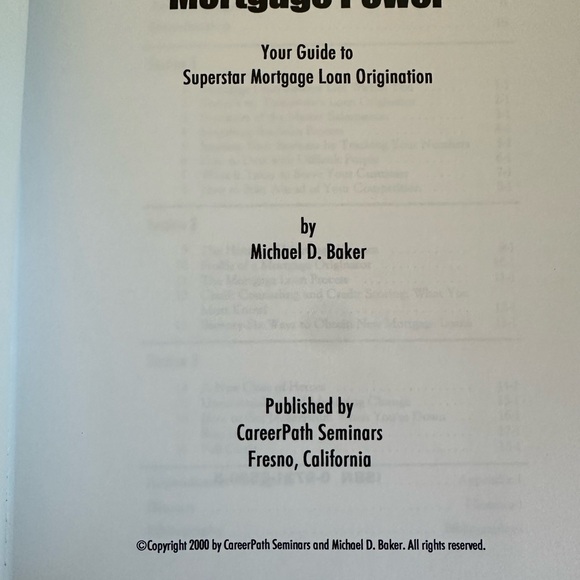 MORTGAGE POWER The Complete Guide to Achieving Originator..Text Book M. Baker - Picture 14 of 16